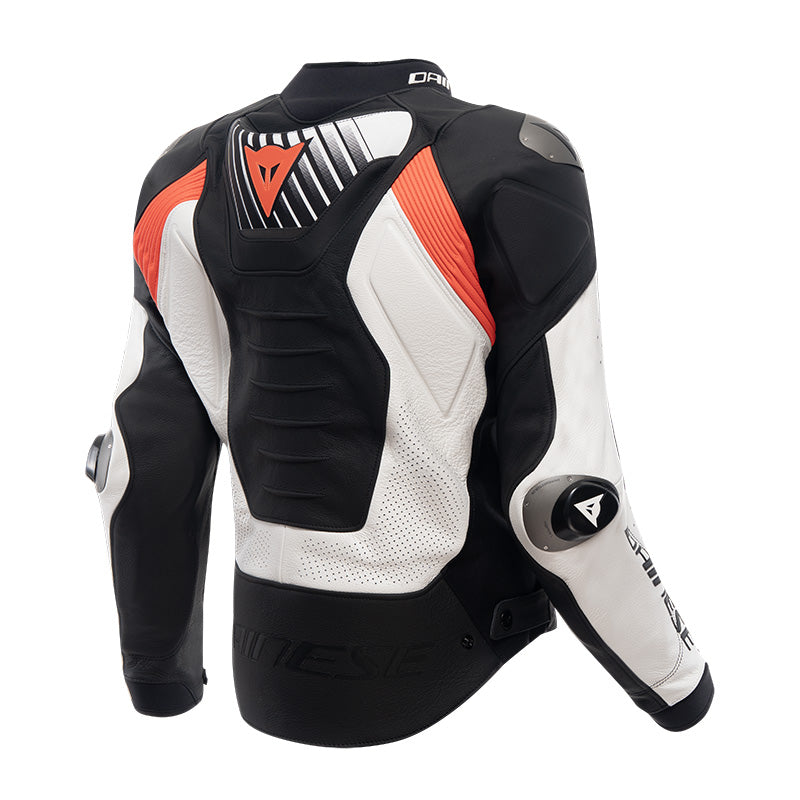GIACCA IN PELLE DAINESE SUPER SPEED 5 TRAFORATA BIANCO ROSSO