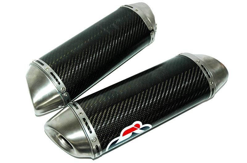 DOUBLE SILENCER EXHAUST TERMIGNONI APPROVED OVAL CARBON YAMAHA R1 2009 - 11
