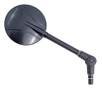FAR HANDLEBAR MIRROR FLEXI LONG LEFT/RIGHT CARBON LOOK MOTORCYCLE SCOOTER