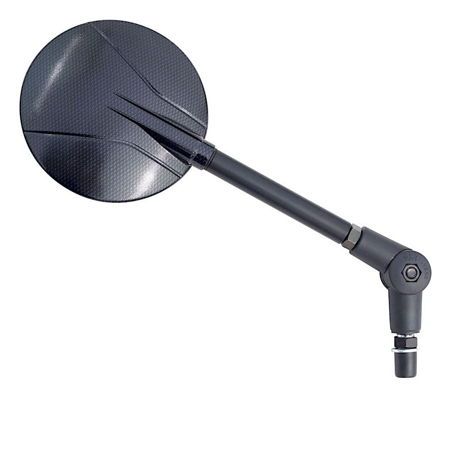 FAR HANDLEBAR MIRROR FLEXI LONG LEFT/RIGHT CARBON LOOK MOTORCYCLE SCOOTER