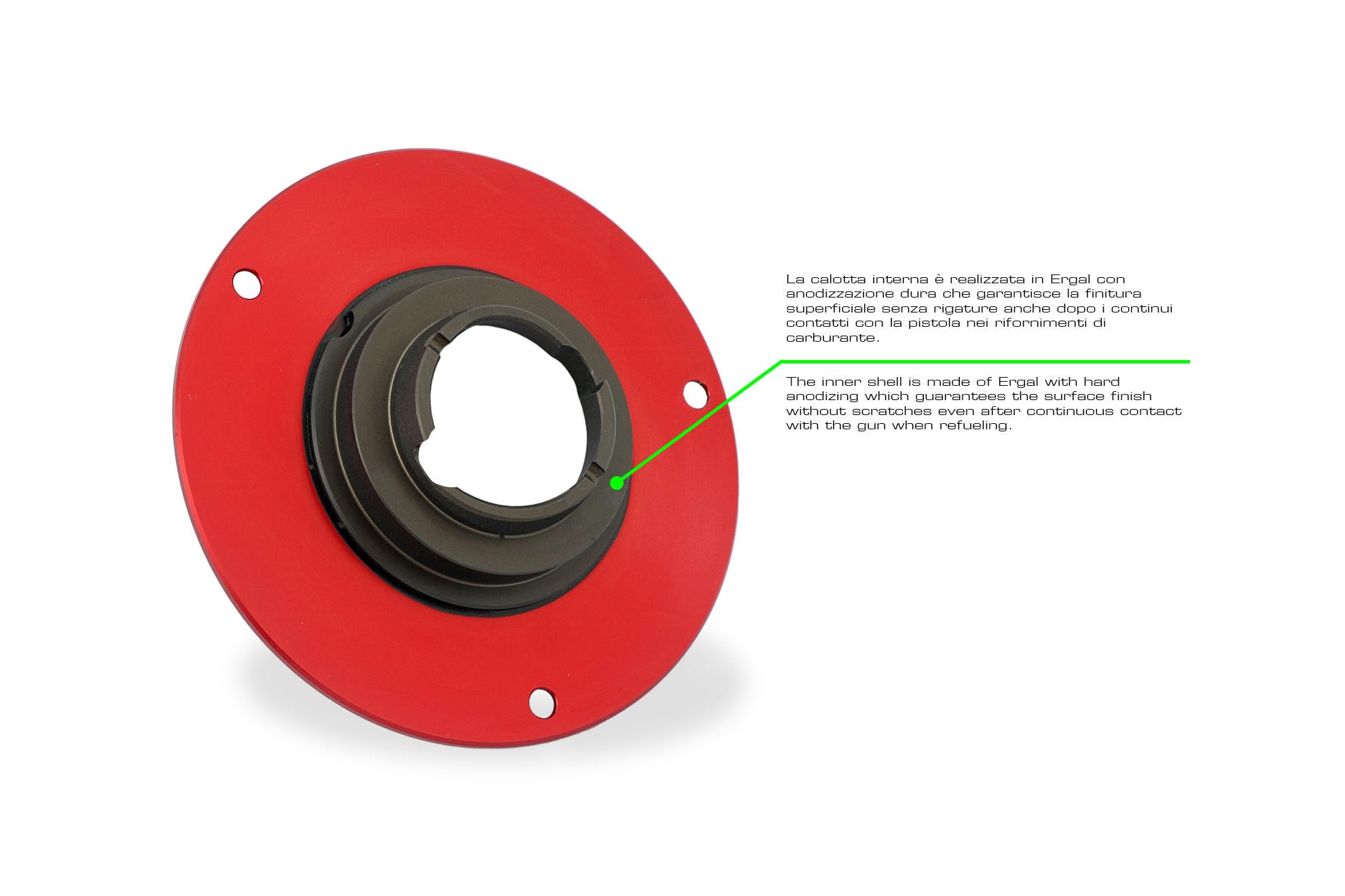 TAPPO SERBATOIO CARBURANTE TRICOLORE CNC RACING APRILIA RSV4 R 2009-14