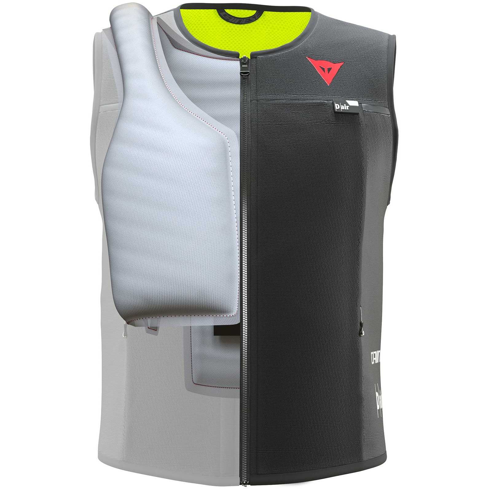DAINESE Smart Jacket E D-Air, motorcycle airbag vest featuring a sleek design and advanced safety technology.