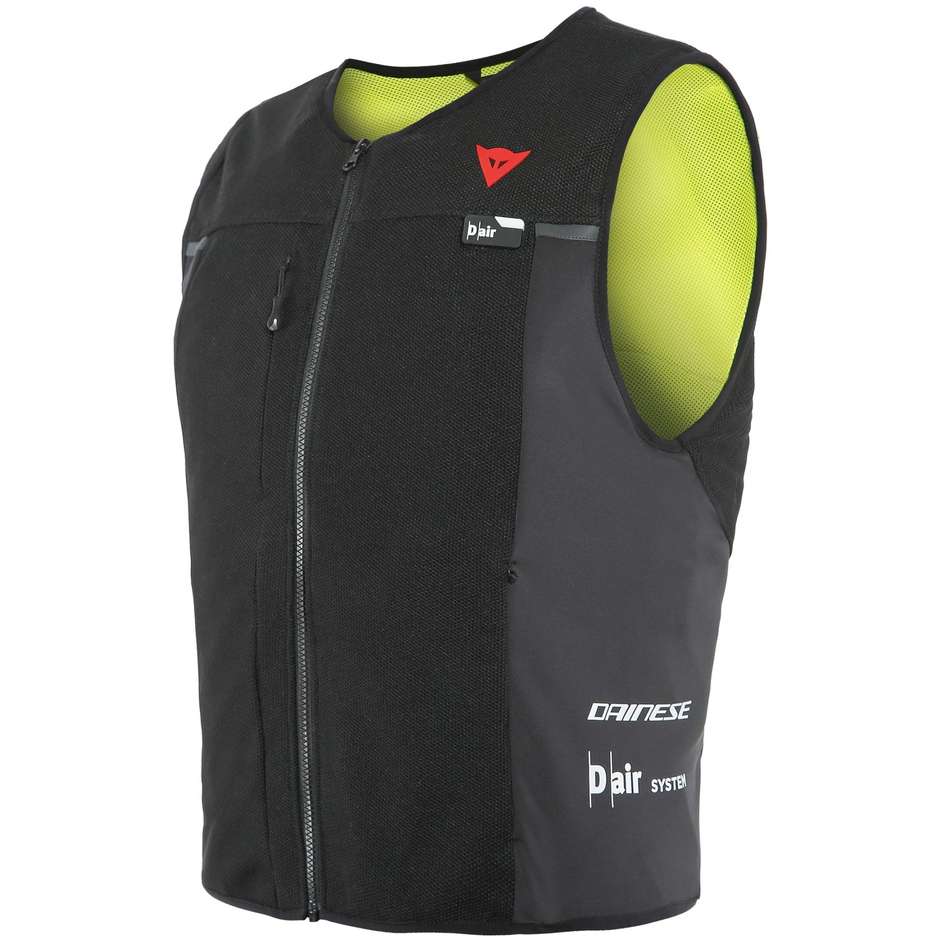 DAINESE Smart Jacket E D-Air motorcycle airbag vest in black, showcasing its protective design and innovative technology.