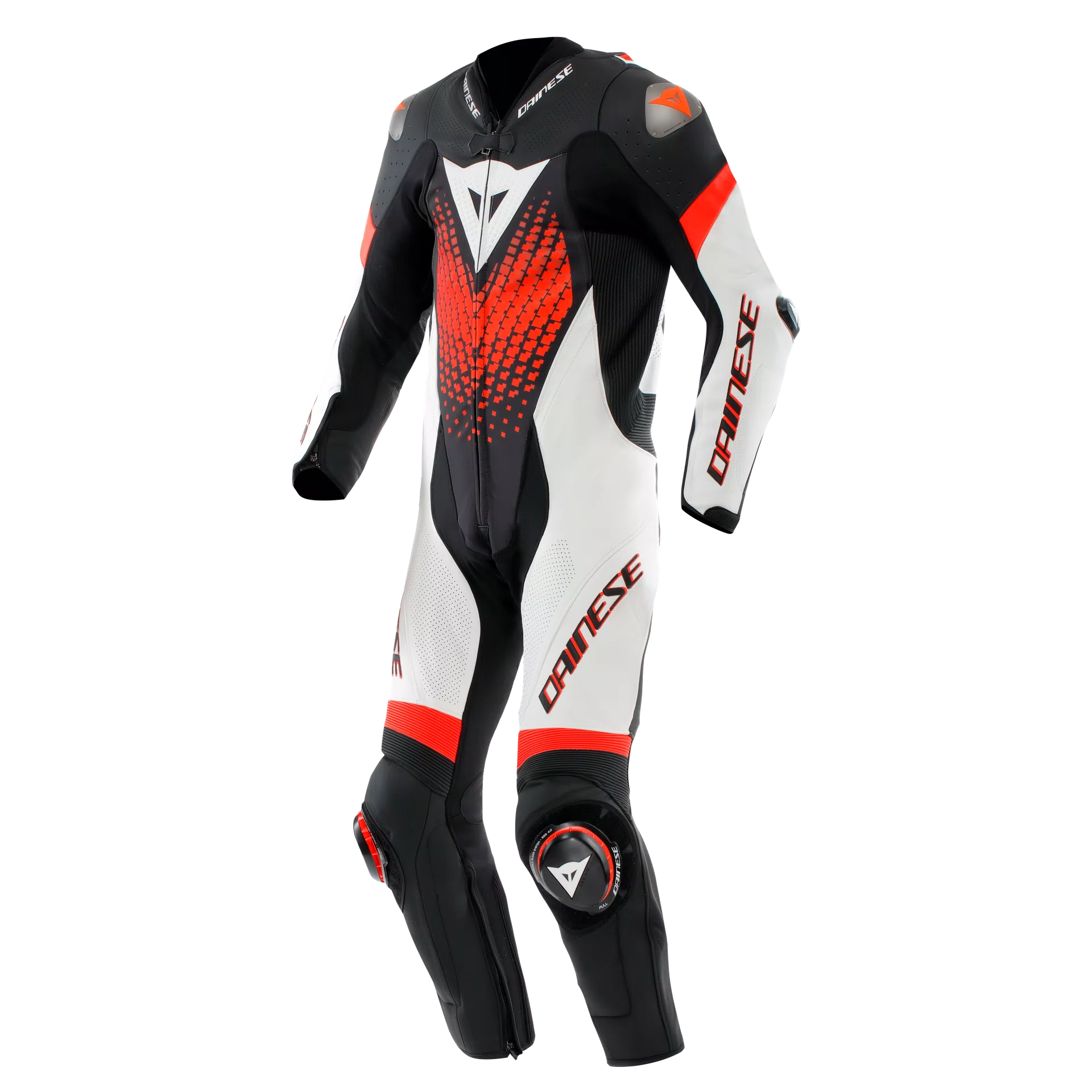 TUTA INTERA IN PELLE DAINESE LAGUNA SECA 6 TRAFORATA ROSSA