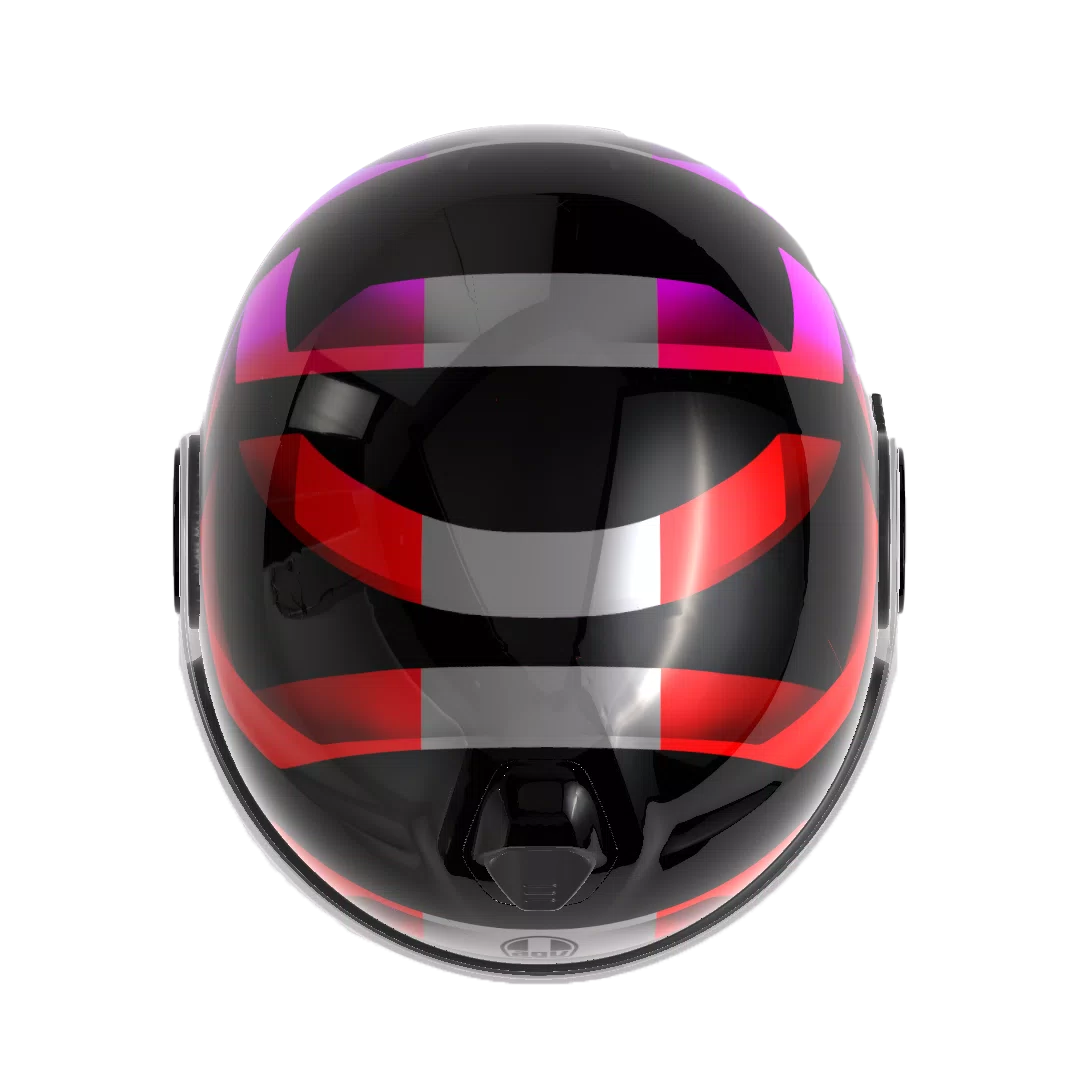 CASCO DA MOTO JET ETERES CAMOGLI NERO ROSSO VIOLA