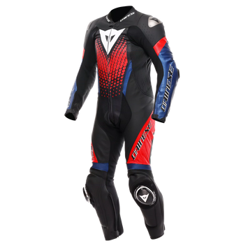 TUTA INTERA IN PELLE DAINESE LAGUNA SECA 6 TRAFORATA BLU ROSSA