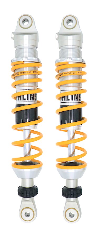 Ohlins S36DR1 rear shock absorber for Honda CT 125, showcasing its sleek design and durable construction.