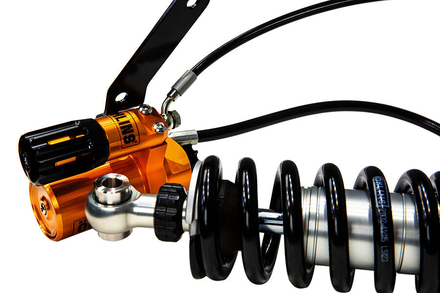 Ohlins S46HR1C1S rear shock absorber for Harley Davidson Softail 2018-2024, featuring high-performance suspension components.