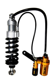 Ohlins S46HR1C1S rear shock absorber for Harley Davidson Softail 2018-24, showcasing the high-performance suspension component.
