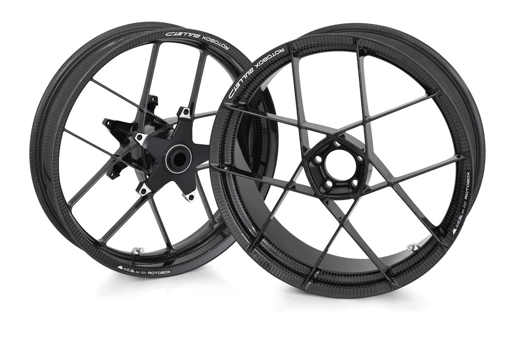 COPPIA CERCHI CARBONIO LUCIDO ROTOBOX BULLET 17"X3,5"/6" DUCATI 1198