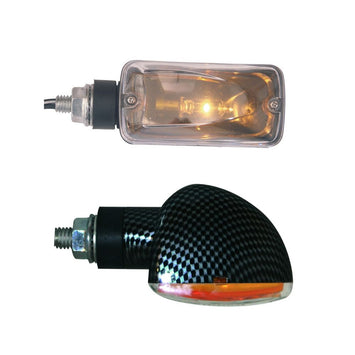 FAR COPPIA MICRO INDICATORI MOTO CARBON LOOK FRECCE LED UNIVERSALI
