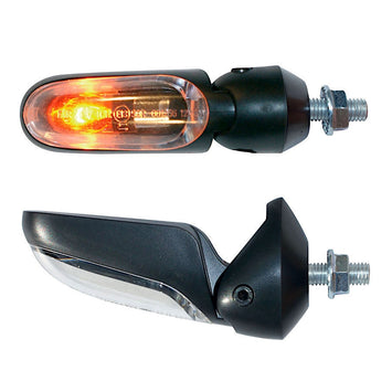 FAR MICRO MOTORCYCLE INDICATORS BLACK PAIR OF MOTORCYCLE DIRECTION LIGHTS