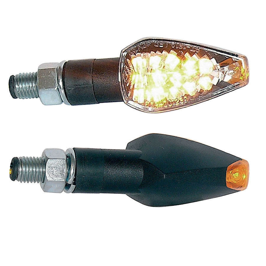 FAR COPPIA MICRO INDICATORI MOTO VETRO BIANCO LED ARANCIO LUCI DIREZIONE