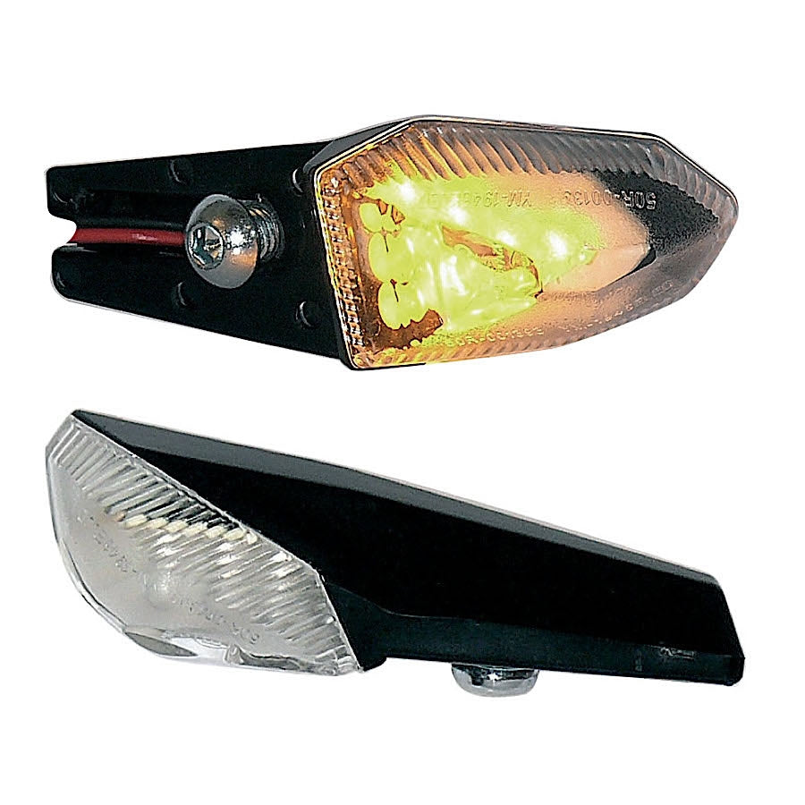 FAR COPPIA MICRO INDICATORI LED PORTATARGA NERO LUCI MOTO