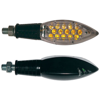 FAR COPPIA MICRO INDICATORI MOTO ALLUMINIO NERO LUCI FRECCE