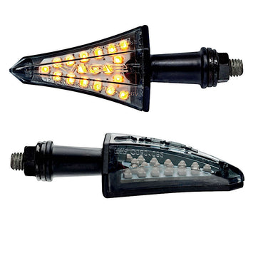 FAR MICRO VIPER INDICATORS IN ALUMINUM MOTORCYCLE SMOKED GLASS INDICATOR LIGHTS