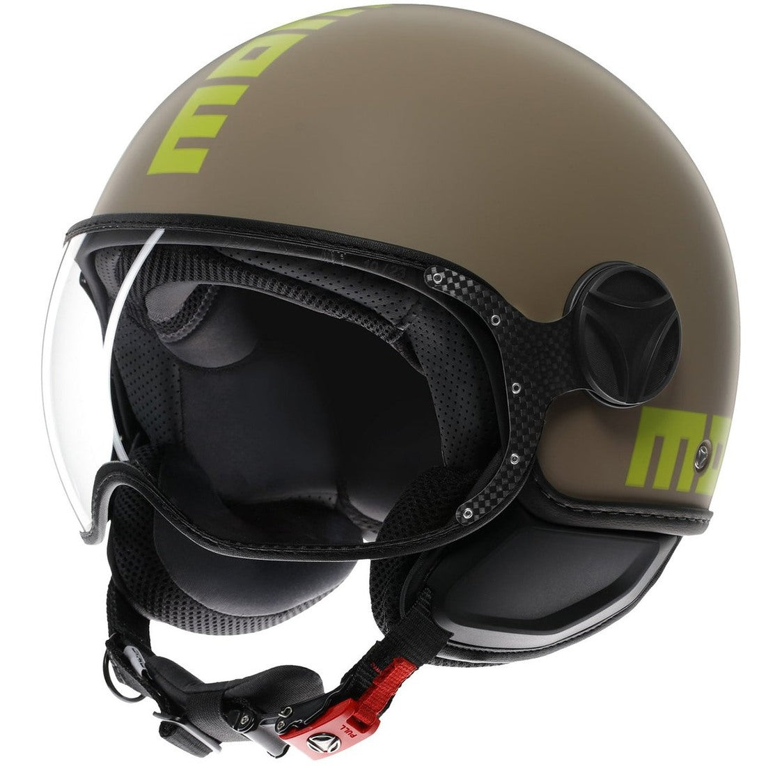 CASCO JET MOMO DESIGN FGTR CLASSIC SABBIA/LIME - Sestamarcia Racing Part Italia S.r.l.