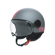CASCO JET MOMO DESIGN FGTR CLASSIC GRIGIO OPACO/FUCSIA FLUO - Sestamarcia Racing Part Italia S.r.l.