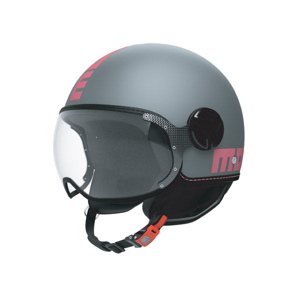 CASCO JET MOMO DESIGN FGTR CLASSIC GRIGIO OPACO/FUCSIA FLUO - Sestamarcia Racing Part Italia S.r.l.