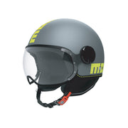 CASCO JET MOMO DESIGN FGTR CLASSIC GRIGIO OPACO/GIALLO FLUO - Sestamarcia Racing Part Italia S.r.l.