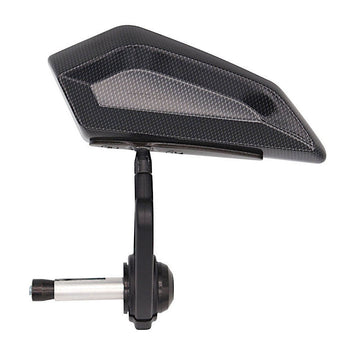 FAR UNIVERSAL REAR VIEW MIRROR NEW MINIMAL SHORT LEFT CARBON BLUE GLASS