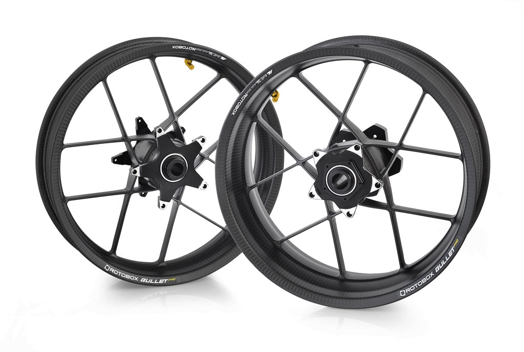 COPPIA CERCHI CARBONIO LUCIDO ROTOBOX BULLET PRO 17"X3,5"/6" BIMOTA DB9