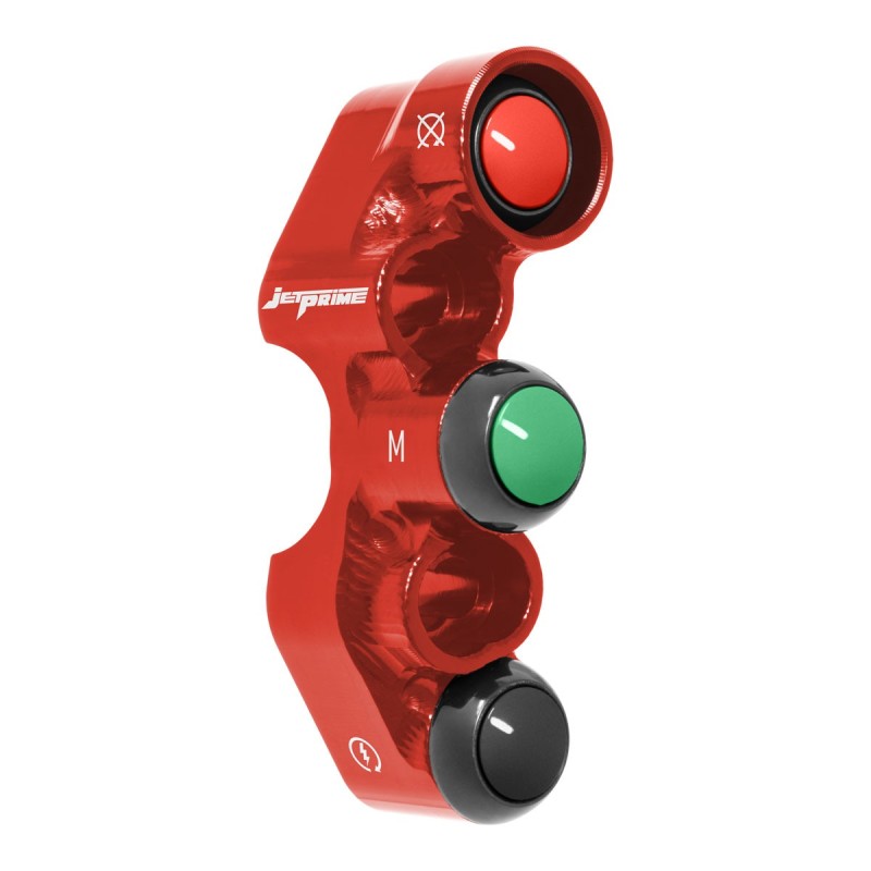 Pulsantiera Moto Jetprime Kawasaki Ninja H2 R 2015-23 Rosso - vista 3