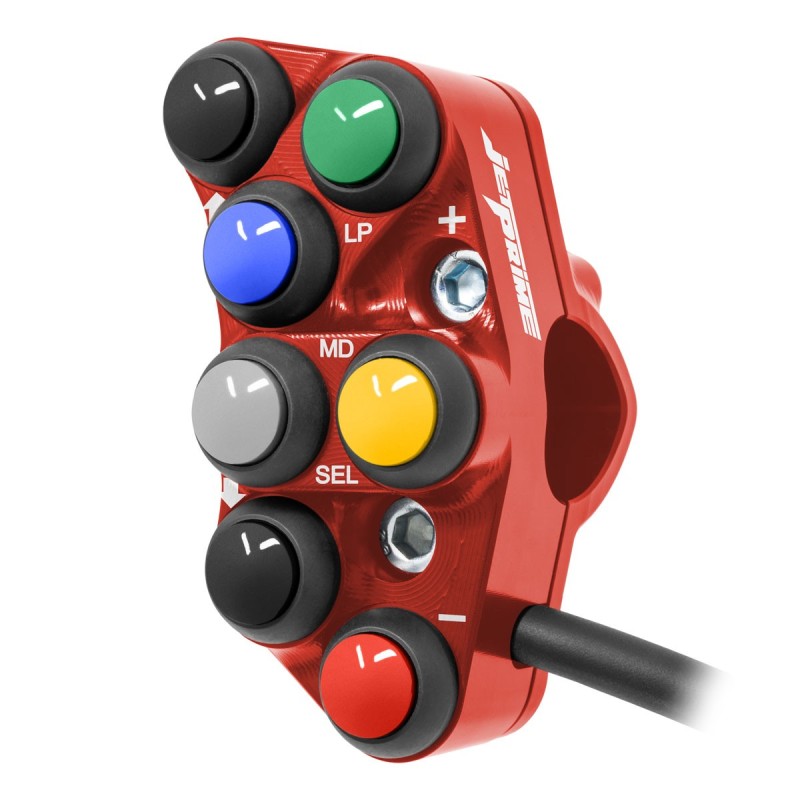 JETPRIME LEFT RACING HANDLEBAR SWITCH FOR DUCATI PANIGALE V4 R 2019-24 (RED)
