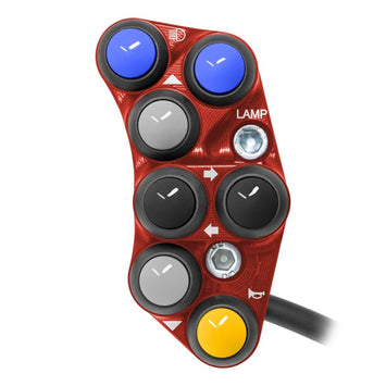 JETPRIME LEFT STREET HANDLEBAR SWITCH FOR DUCATI SUPERBIKE 848 EVO 2011-13 (RED)