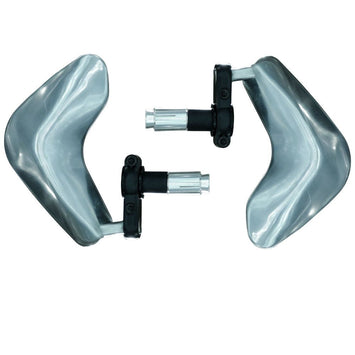 FAR PAIR OF UNIVERSAL BAR END MIRRORS SILVER KNIFE MOTORCYCLE RACING MIRRORS