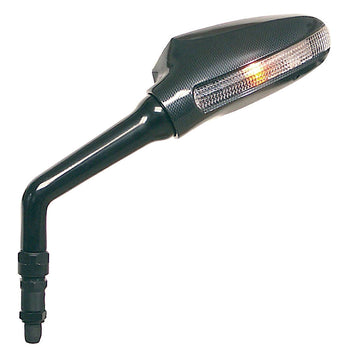 FAR DUCATI CARBON LOOK LEFT MIRROR WITH MOTORCYCLE TURN INDICATOR