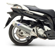 Stainless steel Termignoni exhaust tip for Honda SH 300 scooter, carbon look finish, compatible with 2007-2019 models.