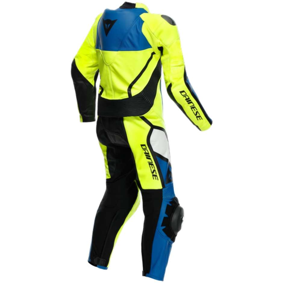 TUTA INTERA IN PELLE BAMBINO DAINESE GEN-Z JUNIOR GIALLO FLUO BLU NERO