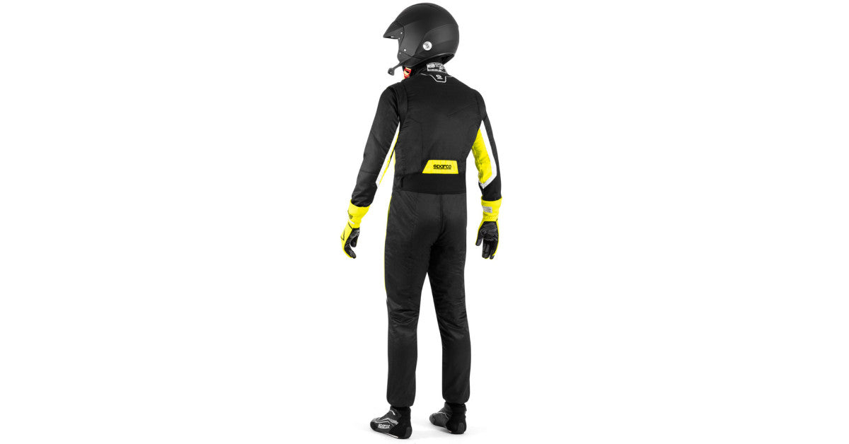 Sparco Sprint Pro 2025 FIA 8856-2018 racing suit, navy and gray, featuring the Sparco logo and racing details.