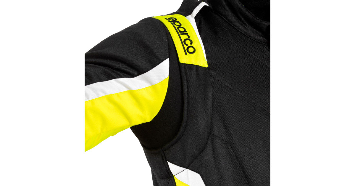 SPARCO Sprint Pro 2025 FIA racing suit in NR/GF, featuring high-quality fabric and detailed design for motorsport safety.