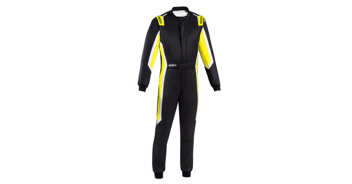 Sparco Sprint Pro 2025 FIA 8856-2018 racing suit in navy and gray, designed for high-performance motorsport safety.