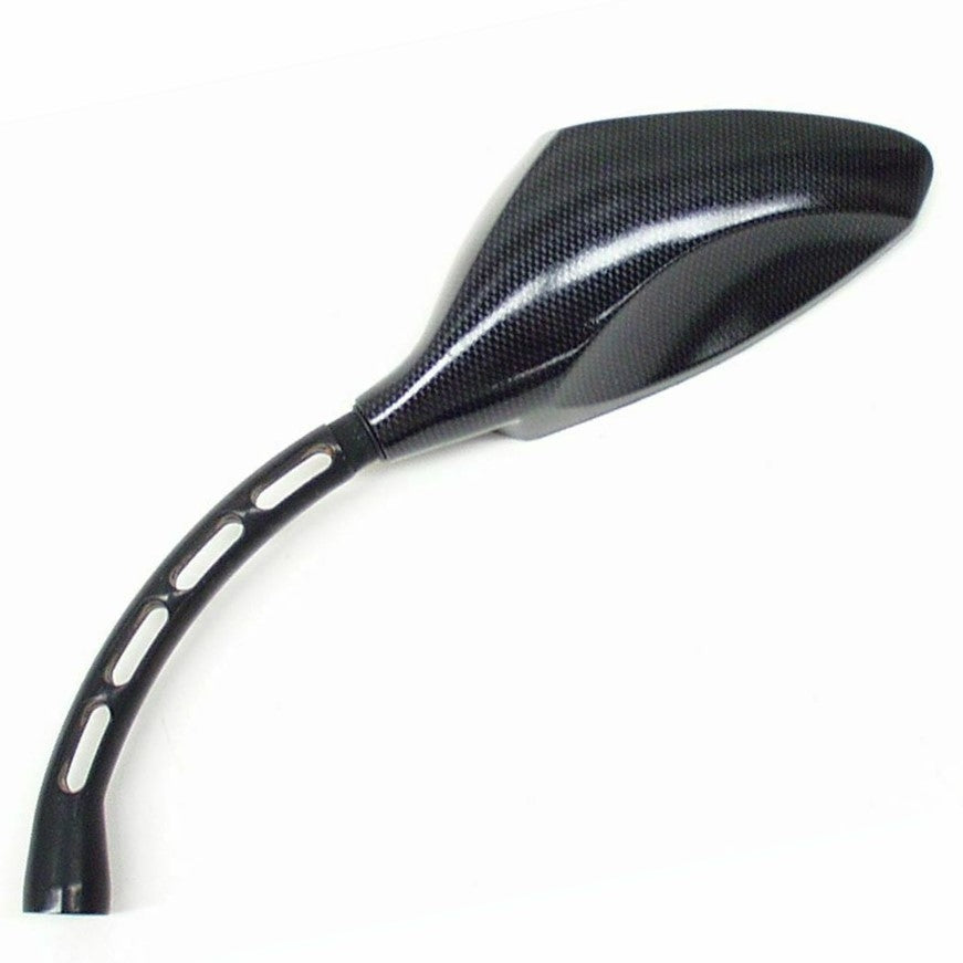 FAR RETROVISORE SINISTRO UNIVERSALE A MANUBRIO RACING CARBON LOOK SPECCHIETTO SX
