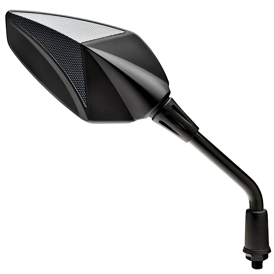 FAR UNIVERSAL RIGHT HANDLEBAR RACING REAR VIEW MIRROR - CARBON LOOK