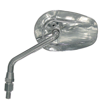 FAR UNIVERSAL LEFT MIRROR ROAD HANDLEBAR CHROME LONG ROD MOTORCYCLE LEFT