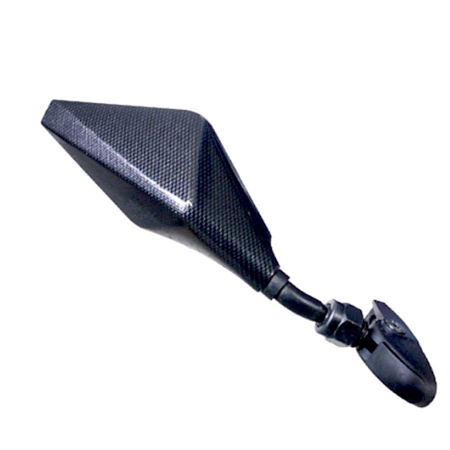 FAR RETROVISORE DESTRO UNIVERSALE MOTO CARENATE CARBON LOOK SPECCHIETTO DX