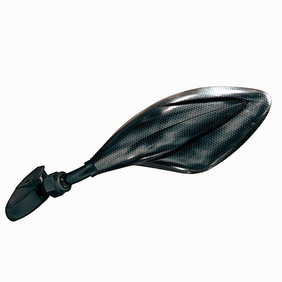 FAR RETROVISORE SINISTRO UNIVERSALE MOTO CARENATE CARBON LOOK SPECCHIETTO SX