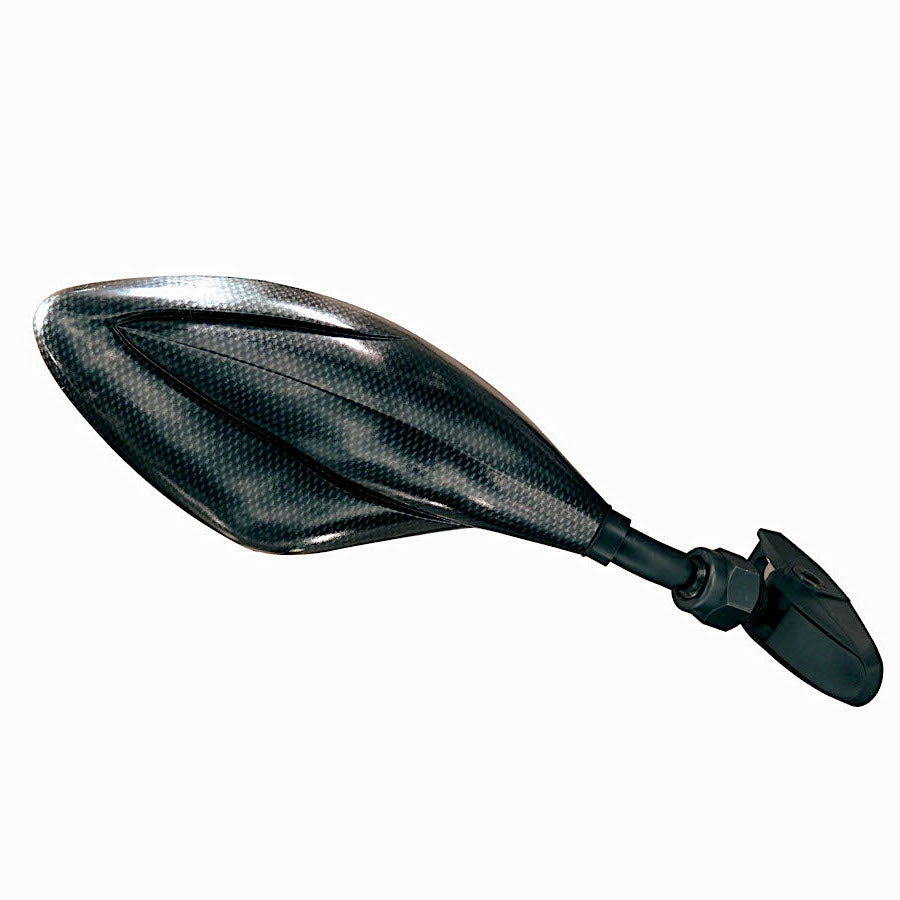 FAR RETROVISORE DESTRO UNIVERSALE MOTO CARENATE CARBON LOOK SPECCHIETTO DX