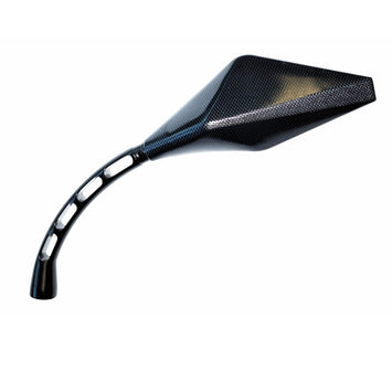 FAR UNIVERSAL RACING REAR VIEW MIRROR LEFT CARBON LOOK SIDE MOTORCYCLE MIRROR