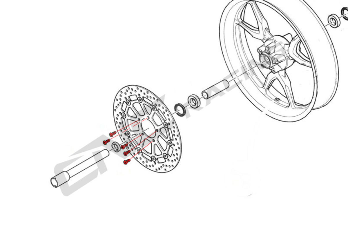 VITI DISCO FRENO ANTERIORE TITANIO CNC RACING DUCATI HYPERMOTARD 939