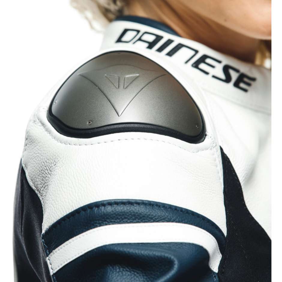 GIACCA DA MOTO IN PELLE DAINESE RAPIDA LADY BLU/BIANCA - Sestamarcia Racing Part Italia S.r.l.
