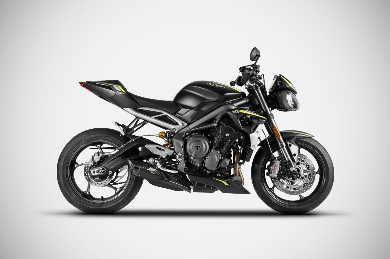 TERMINALE SCARICO ZARD INOX NERO OMOLG. EURO5 TRIUMPH STREET TRIPLE 765 2020-22